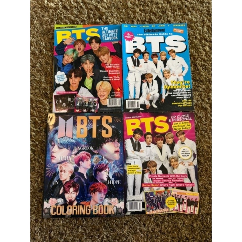 BTS Magazine Lot of 4 Ultimate Activity Fanbook Guide Coloring Book K-Pop‎